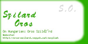 szilard oros business card